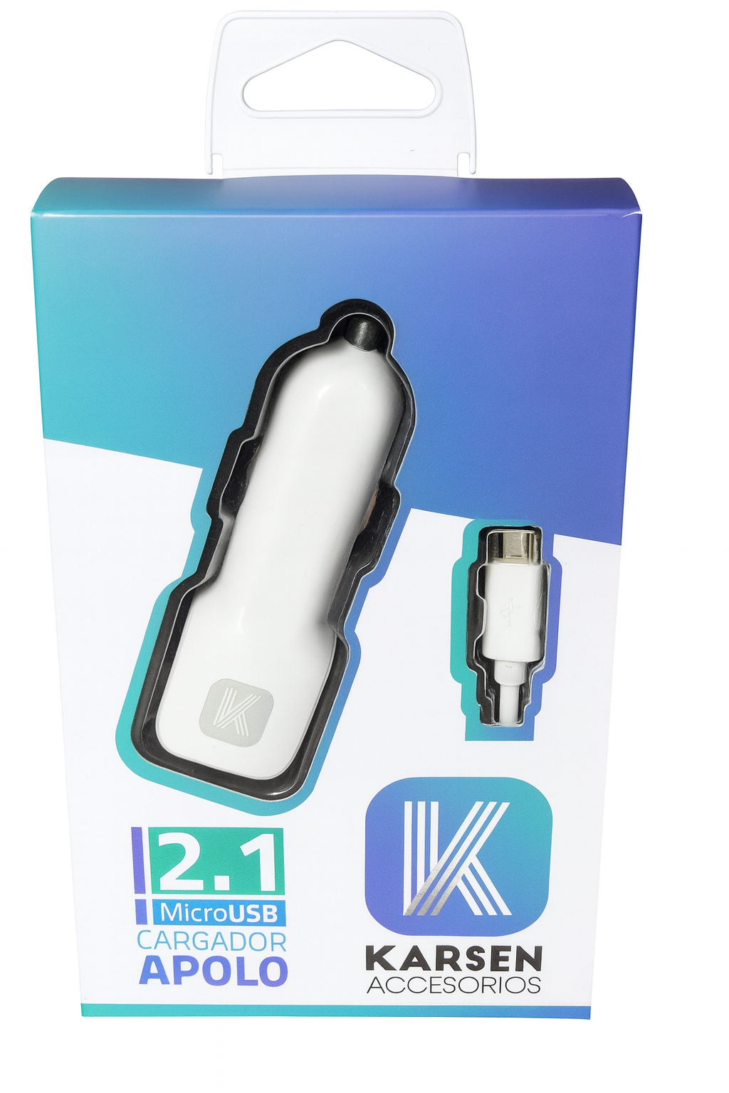 Cargador de auto Karsen “Apolo” 2.1 A con conector Micro-USB