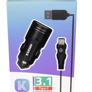 Cargador para auto Karsen “Estruendo” 3.1 A con cable Tipo-C