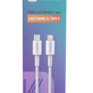 Cable de Datos Karsen C-301 – Lightning a USB-C (Carga Rápida)