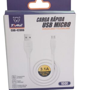 Cable Micro USB T-ME CAB-42006 – Carga Rápida 3.1A y Datos