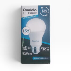 Foco Lámpara LED Candela 15W Luz Fría E27 Alto Brillo Equivalente 120W