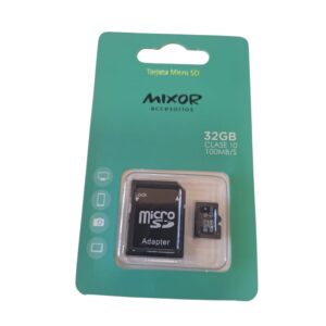 Tarjeta MicroSD Mixor 32GB Clase 10 100MB/s con Adaptador SD